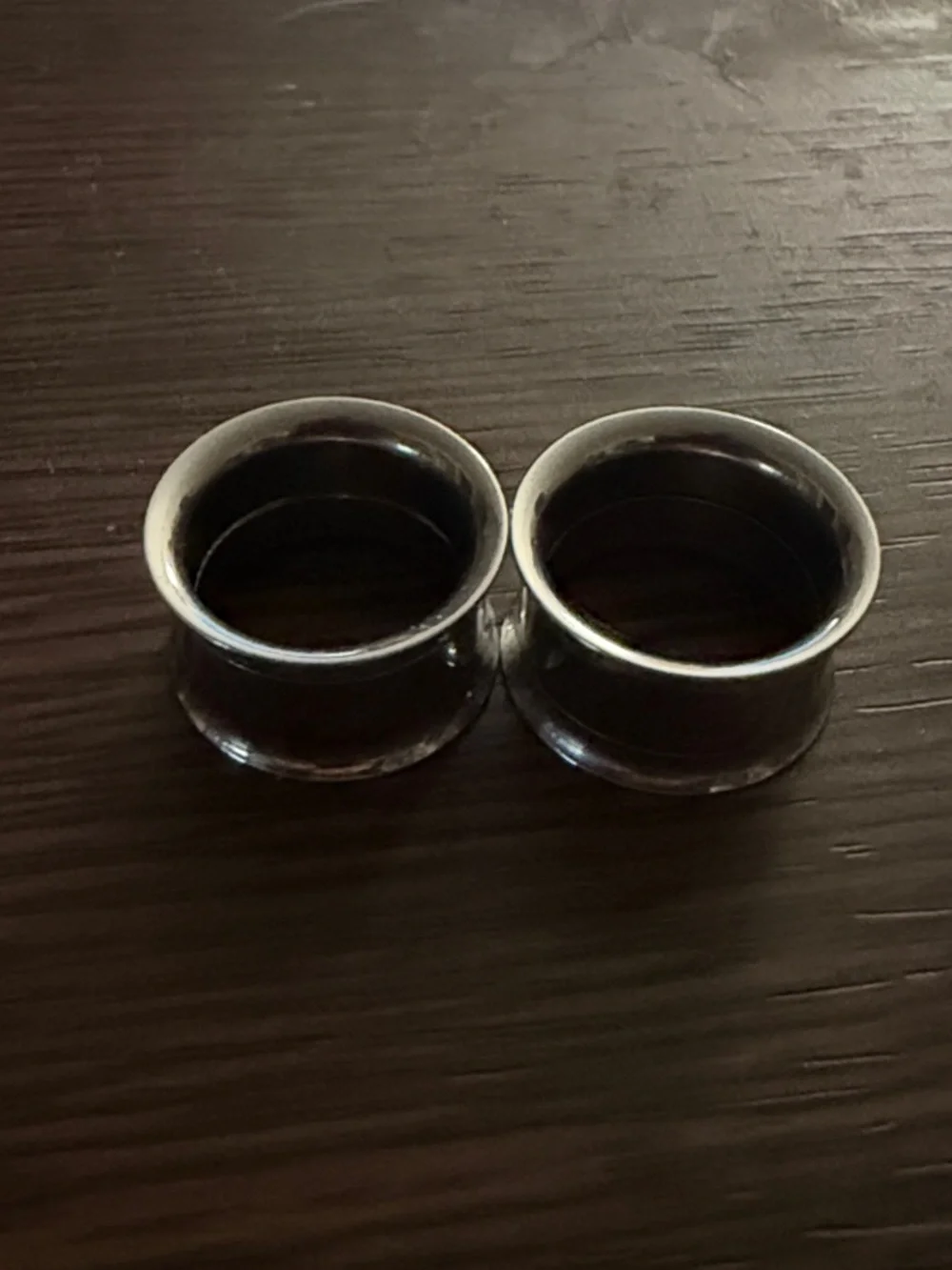 Sterling Silver Double Flare Ear Plugs - Black Oxidized